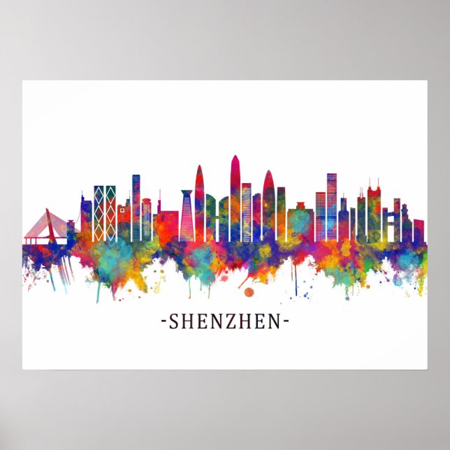 Poster Shenzhen China Skyline (Frente)
