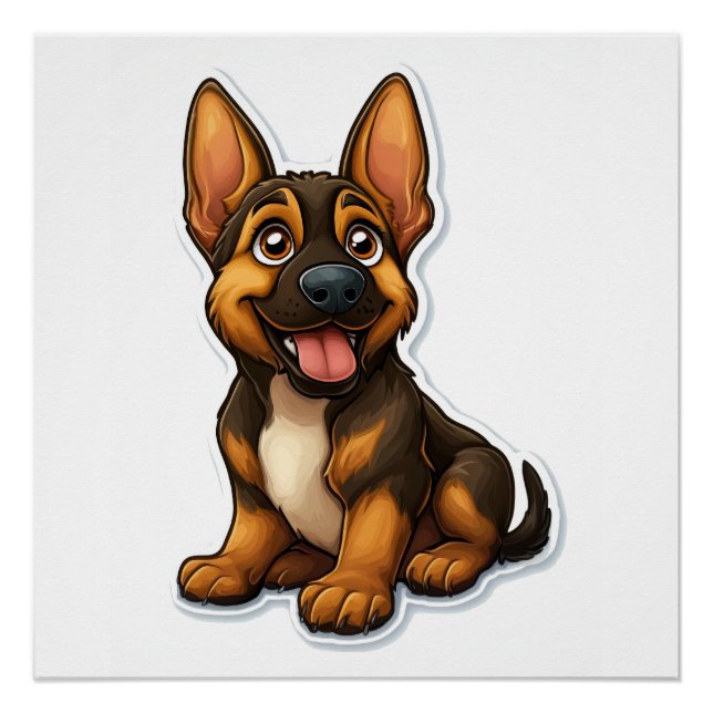 Póster Shepard Puppy alemão (Frente)