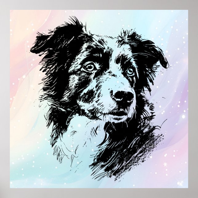 Poster Shepherd Dog Chic Art Design (Frente)