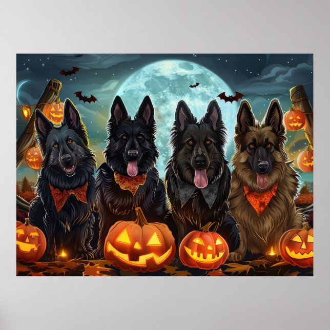 Poster Shepherd Halloween Spooky belga (Frente)