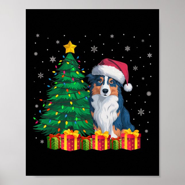Poster Shepherd Santa Hat - Luz de Natal Australiana (Frente)