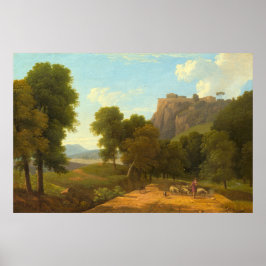 Poster Shepherd with Flock - Jean-Victor Bertin Fine Art