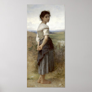 Poster Shepherdess dos jovens de Bouguereau-The