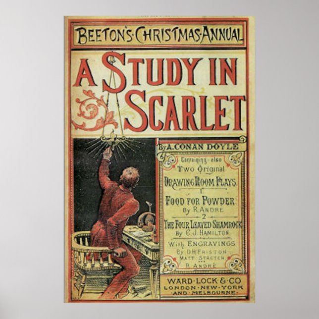 Poster Sherlock Holmes Um Estudo No Cobrir De Scarlet Vin (Frente)