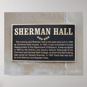Poster Sherman Hall Sign, Fort Leavenworth, Kansas