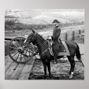Poster Sherman On Horseback - Atlanta Georgia - 1864
