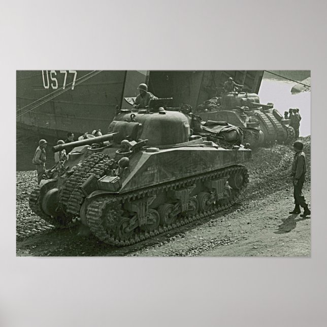 Póster Shermans em Anzio (Frente)