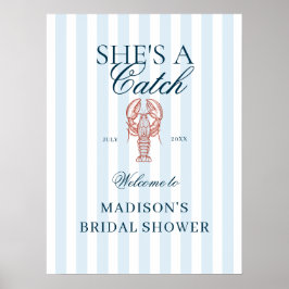 Poster She's a catch Lobster Bridal Shower Welcome