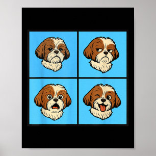 Poster Shh Tzu Mood Attitude Rostos de Halloween