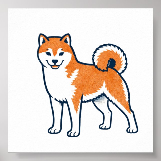 Poster Shiba Inu ー Standing (Frente)