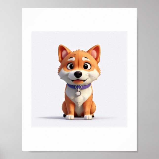 Poster Shiba Inu Cute (Frente)