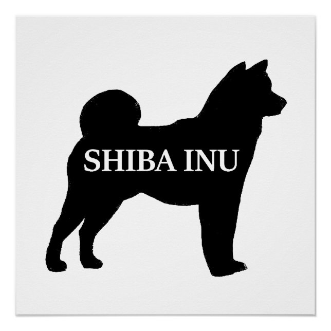 Póster Shiba Inu nome silo preto (Frente)