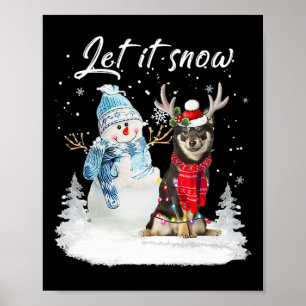 Poster Shiba Inu Papais noeis Cachorro de Natal Snowman X