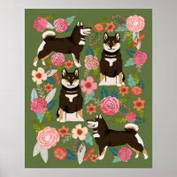 Shiba Inu - Preto e bronzeado - Arte de Parede