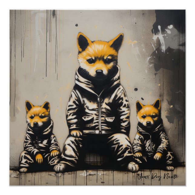 Póster Shiba Inu Puppy Dogs 002 Amigável - Raimon Paladi (Frente)