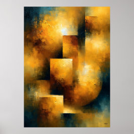 Poster Shibui Ressonância Dourada Texturizada de Inspiraç