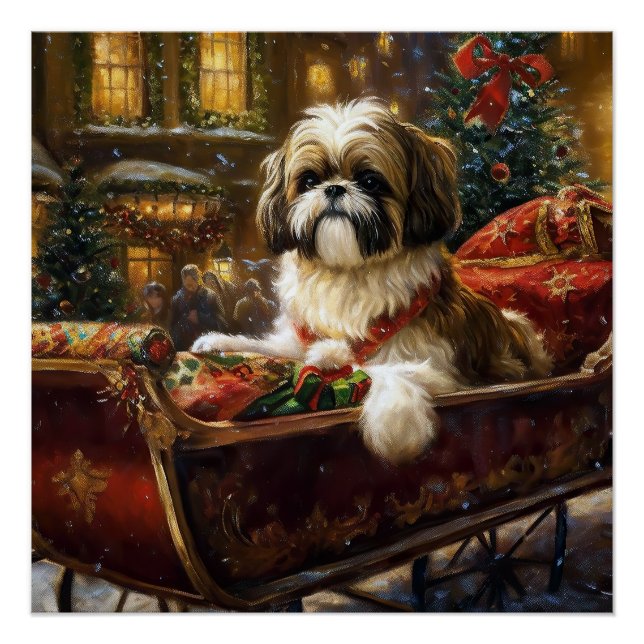 Póster Shih Tzu Christmas Fesason Season (Frente)