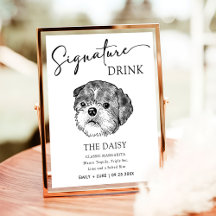 Shih Tzu Dog Signature Drink Sign
