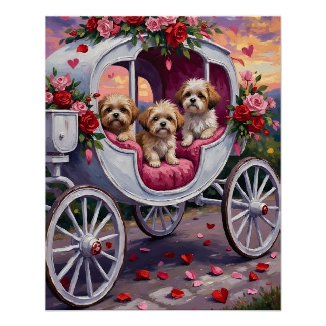 Póster Shih Tzu Dog Valentine's Day (Frente)