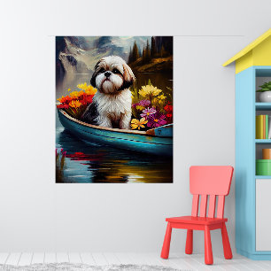 Poster Shih Tzu em uma Canoa: Uma Aventura Cênica