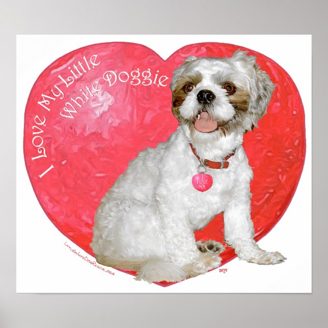 Poster Shih Tzu / Lhasa Apso Dia dos Namorados (Frente)