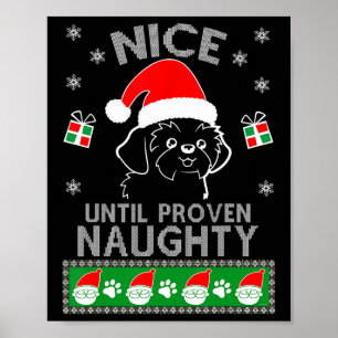 Poster Shih Tzu Nice até o Natal Indecente e Feliz