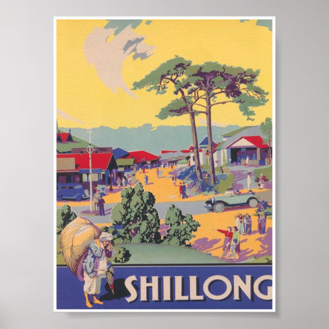 Poster Shillong India Viagens vintage (Frente)