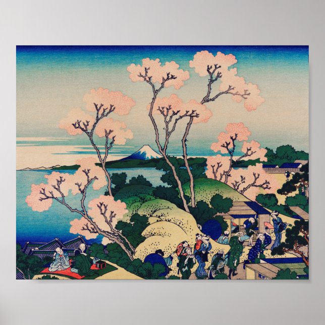 Poster Shinagawa sobre o Tokaido por Katsushika Hokusai (Frente)