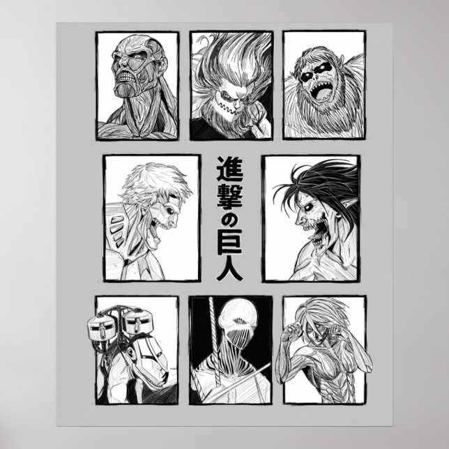 Poster Shingeki no Kyojin Ataca Titã (Frente)