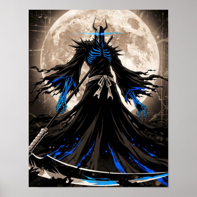 Poster Shinigami Sumi-e Grunge Art (Frente)