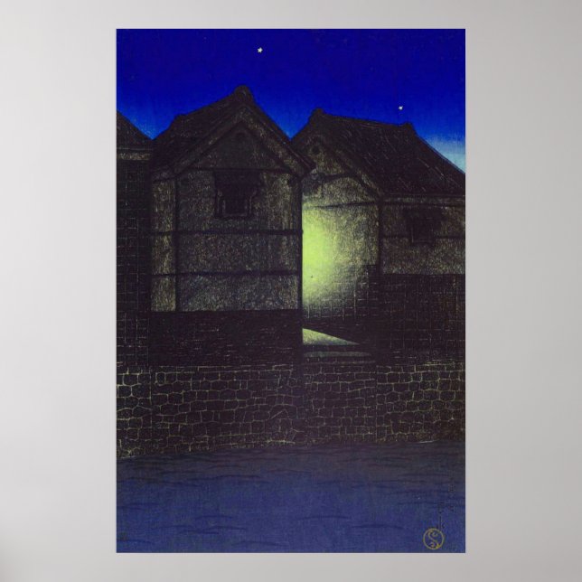 Poster Shinkawa na Night Kawase Hasui (Frente)