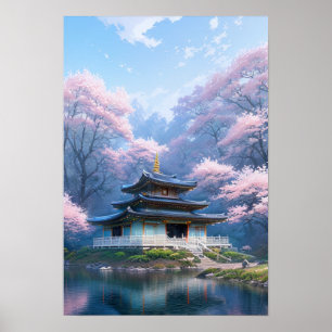 Poster Shinto Temple Blossom