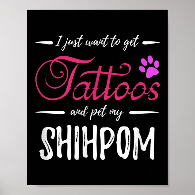 Poster Shipom Cachorro Lover Tatuagem Engraçada Cachorro  (Frente)