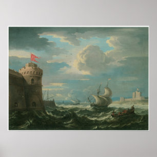 Poster Shipping on a Stiff Breeze, Pieter Mulier