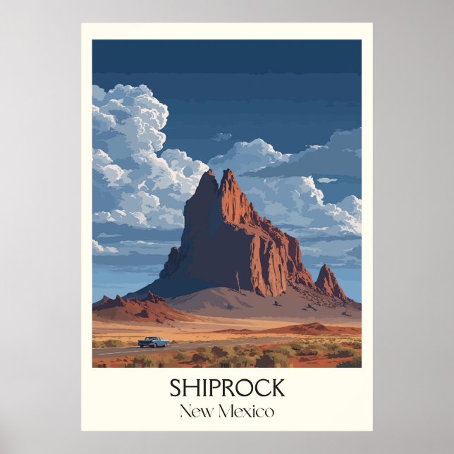 Poster Shiprock New Mexico Desert Monolith (Frente)