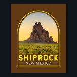 Poster Shiprock Novo México Retro Emblem Art Vintage<br><div class="desc">Shiprock retro viagem design num estilo emblema.</div>