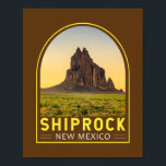 Poster Shiprock Novo México Retro Emblem Art Vintage<br><div class="desc">Shiprock retro viagem design num estilo emblema.</div>