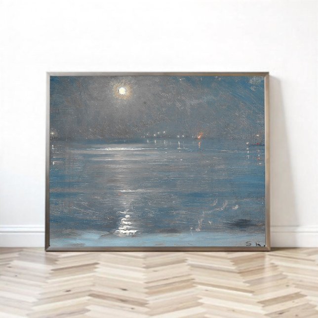 Póster Ships with lanterns at sea, Peder Severin Krøyer (Criador carregado)