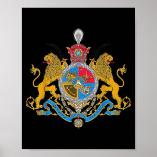 Poster Shir o khorshid bandeira iran pahlavi leão e sol