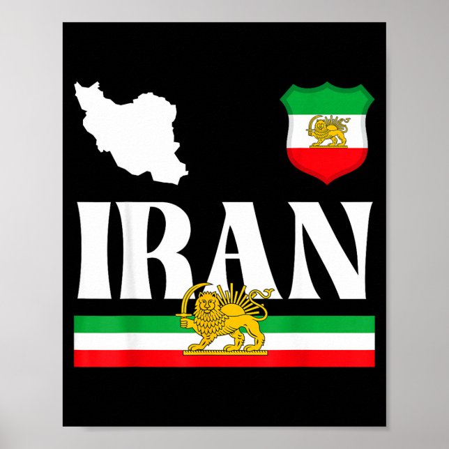 Poster Shir o khorshid irã, leão e sol, pérsia  (Frente)