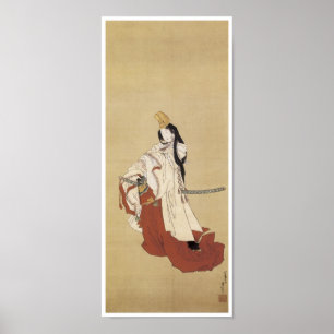 Póster Shirabyoshi Dancer, Hokusai, 1820
