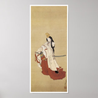 Póster Shirabyoshi Dancer, Hokusai, 1820