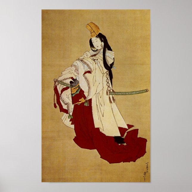 Póster Shirabyōshi Hokusai Japonês de Belas Artes (Frente)