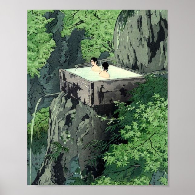 Poster Shirahone HotSpring Shiro Kasamatsu Vintage (Frente)