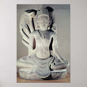 Poster Shiva com dez braços, de Thap Banh ele templo,