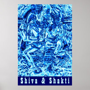 Póster Shiva e abraço de Shakti