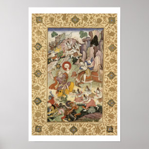 Póster Shiva que mata o demónio Andhaka, c.1585-90