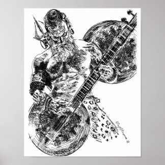 Póster Shiva Tocando Violão