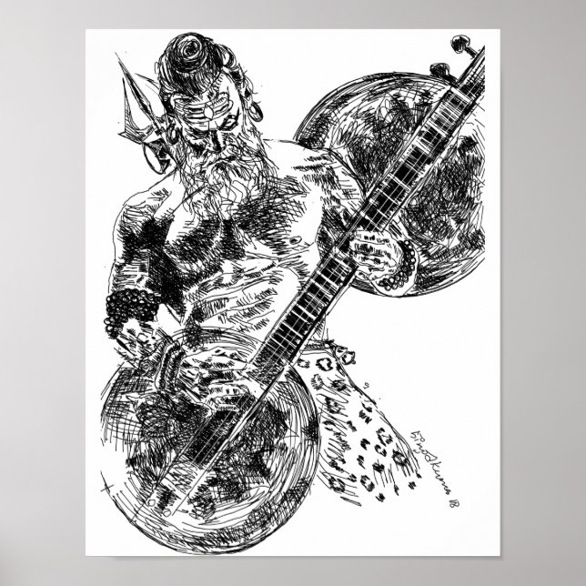 Póster Shiva Tocando Violão (Frente)