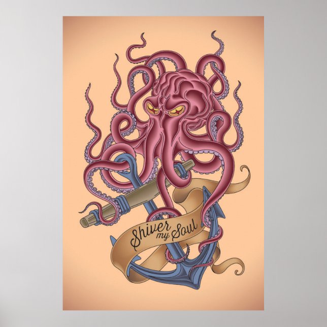 Poster Shiver Minha Alma | Octopus Tatto (Frente)